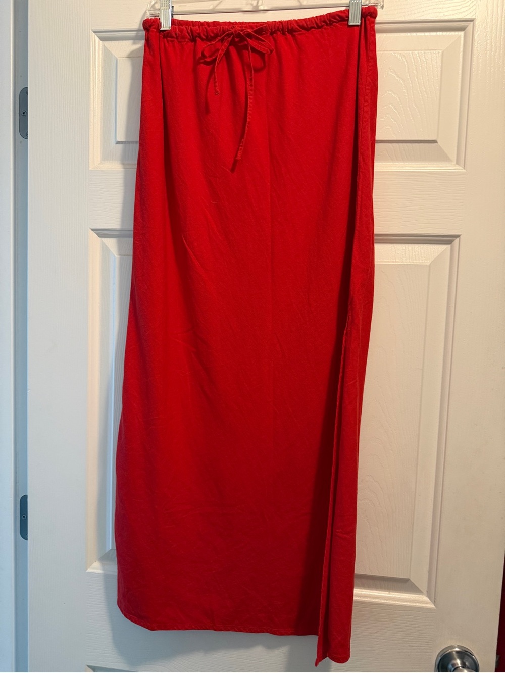 GAP NWT Red Drawstring Linen blend Maxi Skirt